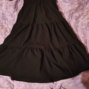 SHEIN Black Maxi Tiered Skirt